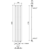 Mexen Boston radiateur décoratif 1800 x 376 mm, 740 W, noir - W213-1800-376-01-70