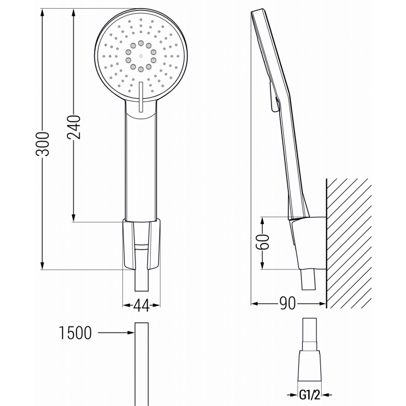 Mexen Pecos R40 ensemble de bain, chrome - 72703R40-00