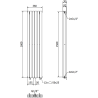 Mexen Dallas radiateur décoratif 1600 x 360 mm, 1039 W, noir - W214-1600-360-00-70