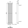 Mexen Kansas radiateur décoratif 1800 x 420 mm, 1242 W, noir - W204-1800-420-00-70