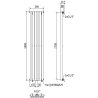 Mexen Nevada radiateur décoratif 1800 x 360 mm, 705 W, noir - W201-1800-360-00-70