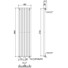 Mexen Nevada radiateur décoratif 1800 x 480 mm, 940 W, noir - W201-1800-480-00-70