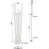 Mexen Omaha radiateur décoratif 1800 x 420 mm, 655 W, blanc - W208-1800-420-00-20