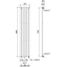 Radiateur décoratif Mexen Oregon 1800 x 360 mm, 604 W, blanc - W202-1800-350-00-20