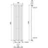 Radiateur décoratif Mexen Oregon 1800 x 480 mm, 805 W, noir - W202-1800-490-00-70