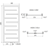 Mexen Orlando radiateur décoratif 1380 x 600 mm, 445 W, noir - W207-1380-600-00-70