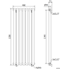Mexen Texas radiateur décoratif 1200 x 460 mm, 659 W, noir - W203-1200-460-00-70