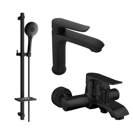 Mexen Pecos DQ40 set de baignoire, noir - 72703DQ40-70