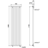 Mexen Texas radiateur décoratif 1800 x 460 mm, 965 W, noir - W203-1800-460-00-70