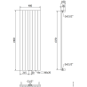Mexen Topeka radiateur décoratif 1400 x 480 mm, 950 W, noir - W210-1400-480-00-70