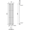 Radiateur décoratif Mexen Tulsa 1600 x 420 mm, 613 W, noir - W219-1600-420-00-70