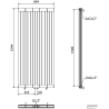 Mexen Waco radiateur décoratif 1544 x 694 mm, 1550 W, blanc - W217-1544-694-00-20