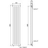 Mexen Kent radiateur décoratif 1882 x 380 mm, 1392 W, noir - W216-1882-380-00-70