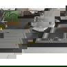 Mexen Andres évier en granit 1,5-cuves avec égouttoir et robinet de cuisine Aster, gris - 6515-71-73450-57-G