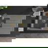 Mexen Andres évier en granit 1,5-cuves avec égouttoir et robinet de cuisine Aster, gris - 6515-71-73450-57-G