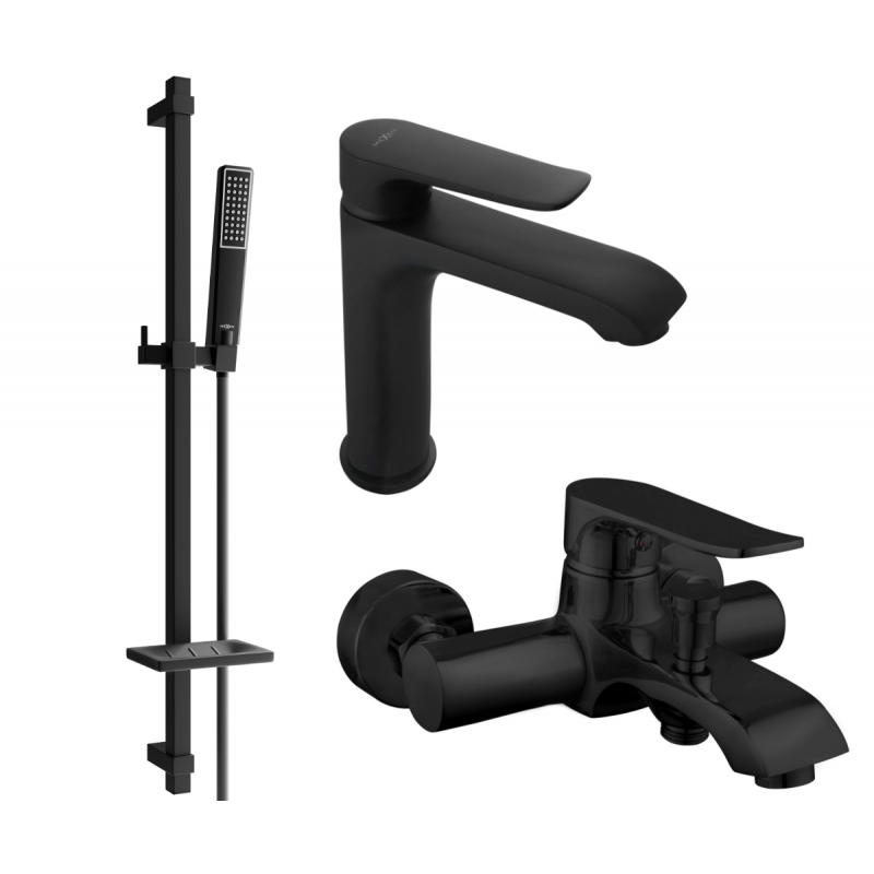 Mexen Pecos DQ72 ensemble de baignoire, noir - 72703DQ72-70