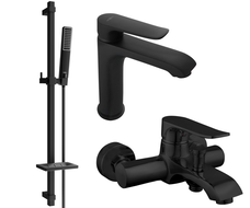 Mexen Pecos DQ72 ensemble de baignoire, noir - 72703DQ72-70