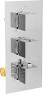 Mexen Cube mitigeur thermostatique pour baignoire-douche à 3 sorties, chrome - 77503-00