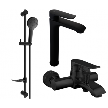 Mexen Pecos DF05 ensemble de baignoire, noir - 72713DF05-70