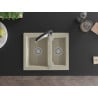 Mexen Carlos évier en granit 1,5 cuve avec robinet de cuisine Aster, beige - 6518-69-73450-07