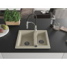Mexen Carlos évier de cuisine en granit 1,5 bac avec robinet de cuisine Aster, beige - 6518-69-73450-07-B