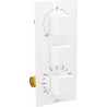 Batterie de douche-baignoire thermostatique Mexen Cube à 3 sorties, blanche - 77503-20