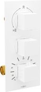 Batterie de douche-baignoire thermostatique Mexen Cube à 3 sorties, blanche - 77503-20