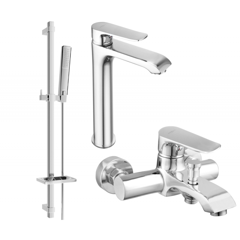 Mexen Pecos DQ72 ensemble pour baignoire, chrome - 72713DQ72-00