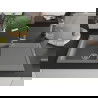 Mexen Leo évier en granit 1-bac avec égouttoir et robinet de cuisine Flora, gris - 6501-71-670401-07