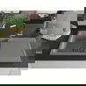 Mexen Leo évier en granit 1 bac avec égouttoir et robinet de cuisine Flora, gris - 6501-71-670401-07-B