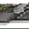 Mexen Leo évier en granit 1 bac avec égouttoir et robinet de cuisine Flora, gris - 6501-71-670401-57-G