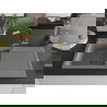 Mexen Leo évier en granit 1 bac avec égouttoir et robinet de cuisine Flora, gris - 6501-71-670401-57-B