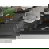 Mexen Leo évier en granit 1 bac avec égouttoir et robinet de cuisine Flora, noir/argent métallisé - 6501-73-670401-07