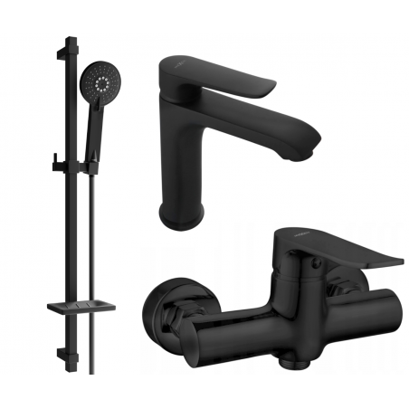 Ensemble de douche Mexen Pecos DQ40, noir - 72704DQ40-70