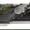 Mexen Leo évier en granit 1 bac avec égouttoir et robinet de cuisine Flora, noir moucheté - 6501-76-670401-57-B