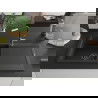 Mexen Leo évier en granit 1-cuve avec égouttoir et robinet de cuisine Flora, noir - 6501-77-670401-07-B