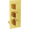 Mexen Cube robinet de bain-douche thermostatique 3 sorties, doré - 77503-50
