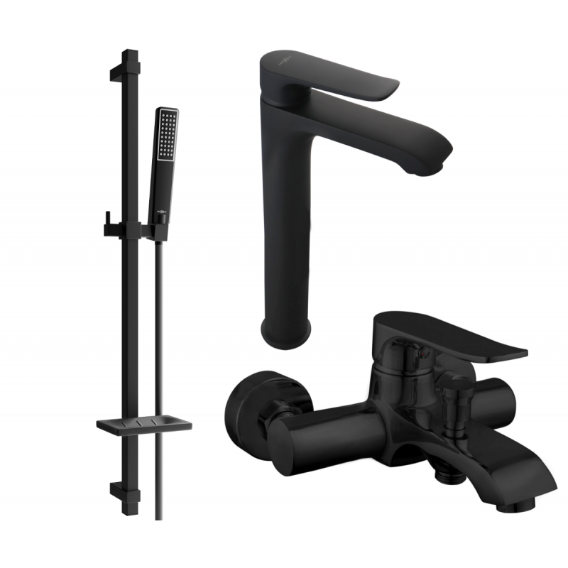 Mexen Pecos DQ72 ensemble de baignoire, noir - 72713DQ72-70