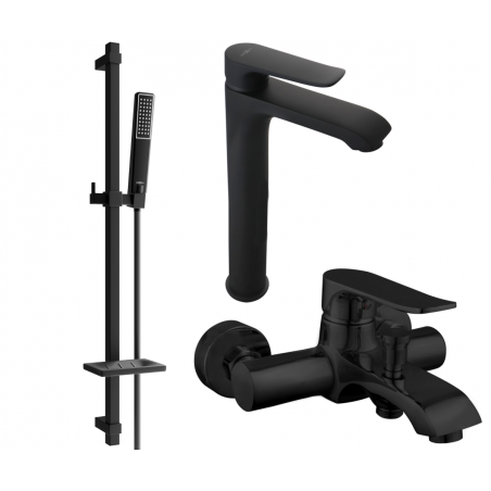 Mexen Pecos DQ72 ensemble de baignoire, noir - 72713DQ72-70