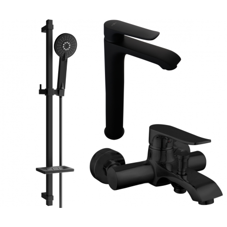 Mexen Pecos DQ40 ensemble de baignoire, noir - 72713DQ40-70