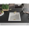 Mexen Vito évier de cuisine en granit 1 bac avec robinet de cuisine Flora, blanc - 6503-20-670401-57-G