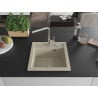 Mexen Vito évier en granit 1 bac avec robinet de cuisine Flora, beige - 6503-69-670401-00