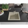 Mexen Vito évier en granit 1 bac avec robinet de cuisine Flora, beige - 6503-69-670401-07