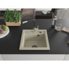 Mexen Vito évier de cuisine en granit 1-bac avec mitigeur Flora, beige - 6503-69-670401-07-B