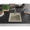 Mexen Vito évier en granit 1 bac avec robinet de cuisine Flora, beige - 6503-69-670401-09