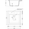 Mexen Vito évier en granit 1 bac avec robinet de cuisine Flora, beige - 6503-69-670401-09