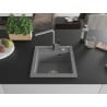 Mexen Vito évier en granit 1 bac avec robinet de cuisine Flora, gris - 6503-71-670401-06