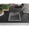 Mexen Vito Évier en granit 1 bac avec robinet de cuisine Flora, gris - 6503-71-670401-70-B