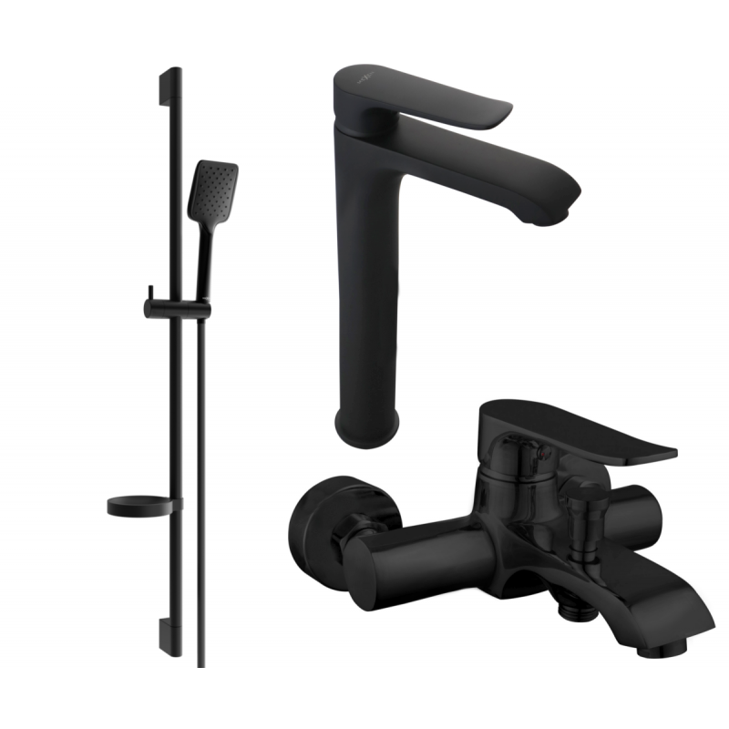 Mexen Pecos Ensemble de baignoire DS62, noir - 72713DS62-70