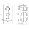 Mexen Cube robinet bain-douche thermostatique 3 sorties, graphite - 77503-66